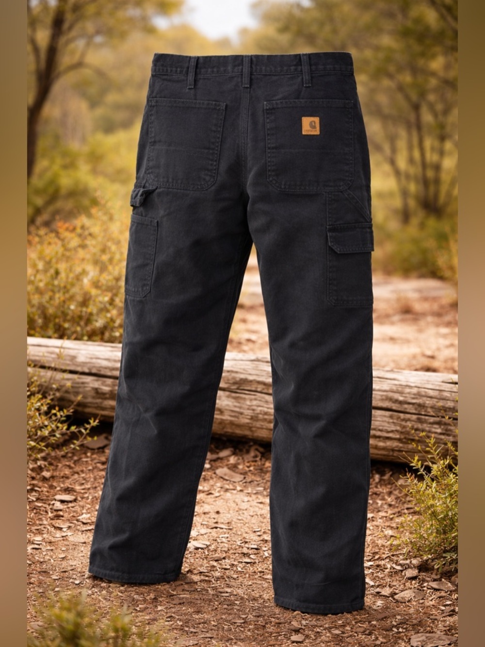 NWOT carhartt Black lined Cargo Work Pants | Rugged Utility Pants | Size 38